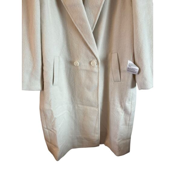 NWT ASOS Edition Women’s Cream Long Coat Double Breasted One Button Size 14 - Picture 3 of 8